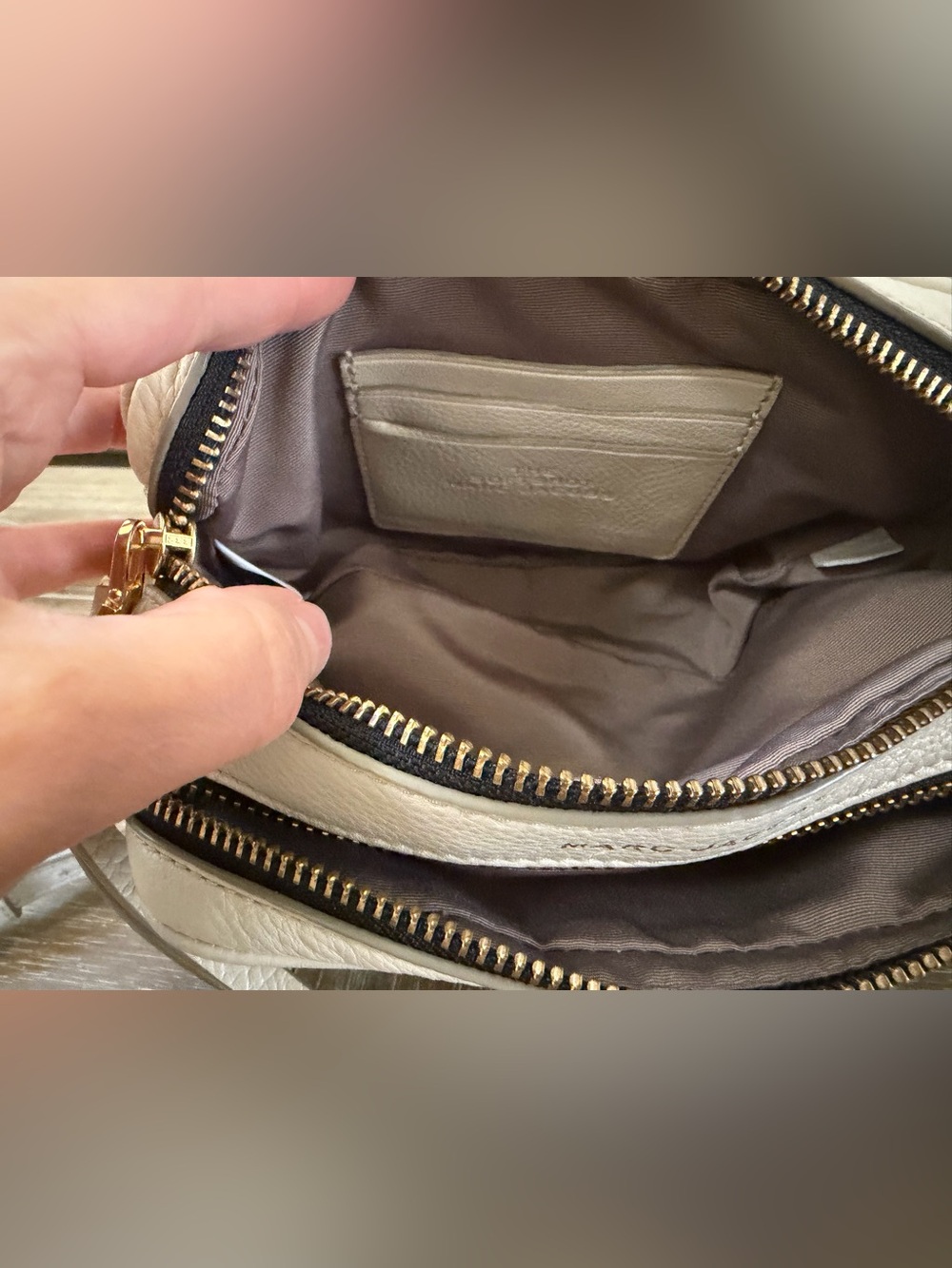 Beautiful! Marc Jacobs Soft Shot Cream Leather Crossbody Bag - Picture 11 of 13